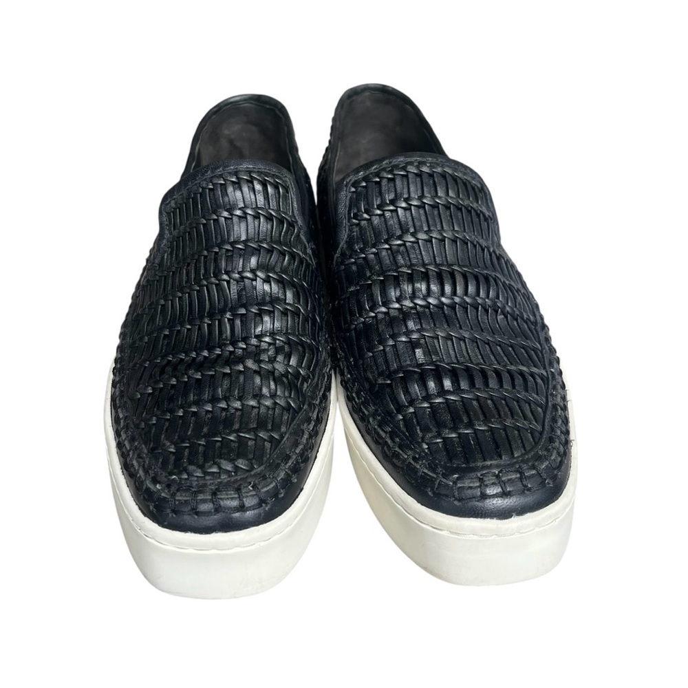 Vince Stafford Black Leather Flatform Sneakers Size 7 - Picture 5 of 11
